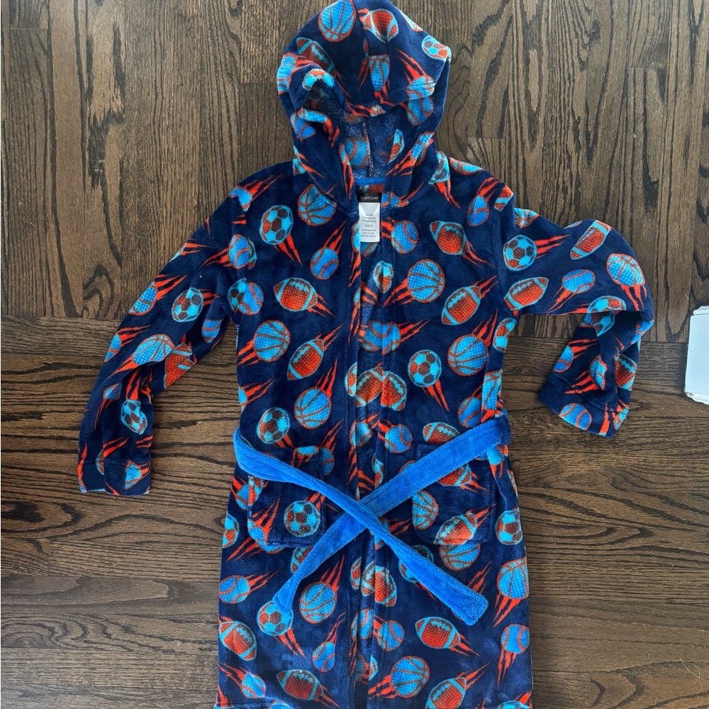 Cuddl Duds Kids Sports Theme Pajama Robe - Blue and Red - Picture 4 of 6
